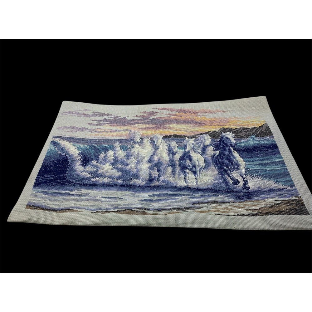 Wild Horses "Riding The Wave" Complete Cross-stitch 15.5X10 Unframed Dimensions